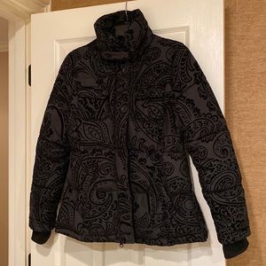 Really detailed luxury black jacket with velvet pattern